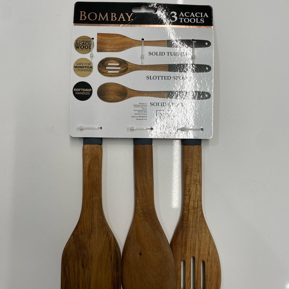 Set of 3 acacia Cooking Tools - Picture 2 of 2